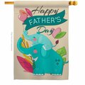 Patio Trasero Elephant Daddy Family Father Day 28 x 40 in. Double-Sided Vertical House Flags for  Banner Garden PA3912177